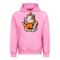 Fuchsia Pink cute kawaii maneki neko cat halloween pumpkin costume boys Urban Hoodie - trangStudio