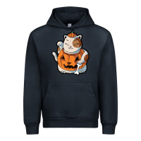 Navy cute kawaii maneki neko cat halloween pumpkin costume boys Urban Hoodie - trangStudio