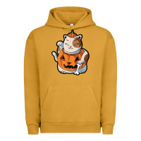 Pigment Peanut Butter cute kawaii maneki neko cat halloween pumpkin costume boys Urban Hoodie - trangStudio