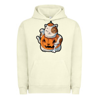 Pigment Pistachio cute kawaii maneki neko cat halloween pumpkin costume boys Urban Hoodie - trangStudio