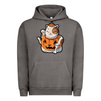 Pigment Tornado cute kawaii maneki neko cat halloween pumpkin costume boys Urban Hoodie - trangStudio