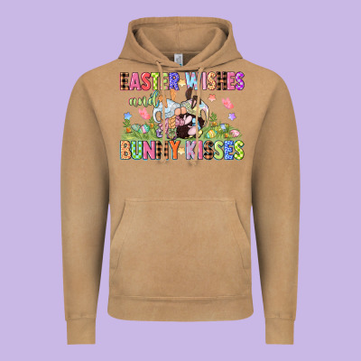 Easter Wishes And Bunny Kisses Easter Gnomies  Eas Vintage Hoodie Designed By Cowgirlartshop