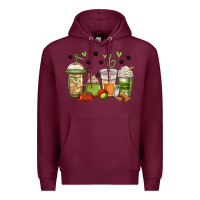 Burgundy dog mom coffee Premium Hoodie - Jasminsmagicworld