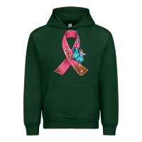 Forest Green cancer ribbon and boxing gloves Urban Hoodie - AdoDesignShop