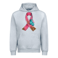 Heather Grey cancer ribbon and boxing gloves Urban Hoodie - AdoDesignShop