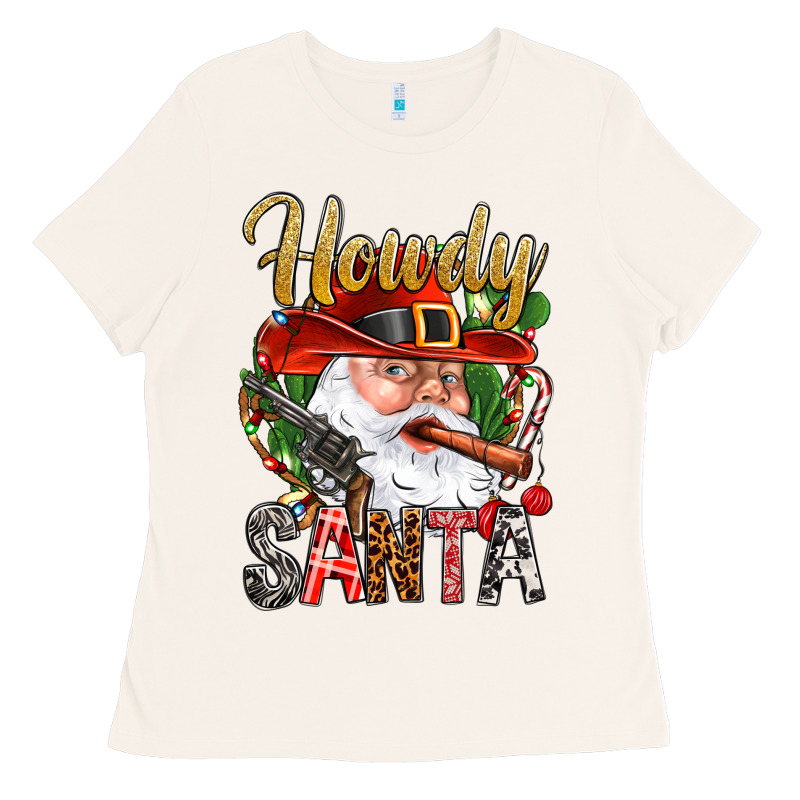 Howdy Santa Ladies Tee by NancyCooperArtShop | Teevron