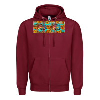 Burgundy Farm life fall Zipper Hoodie - Artiststas