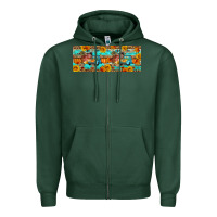 Sports Green Farm life fall Zipper Hoodie - Artiststas