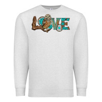 Oatmeal Heather owl love Premium Sweatshirt - BarkalooDesign