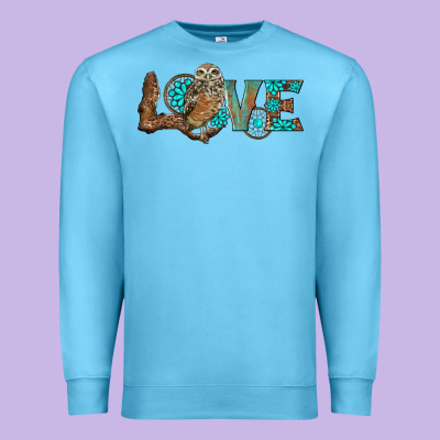 Owl Love Premium Sweatshirt Designed By Barkaloodesign