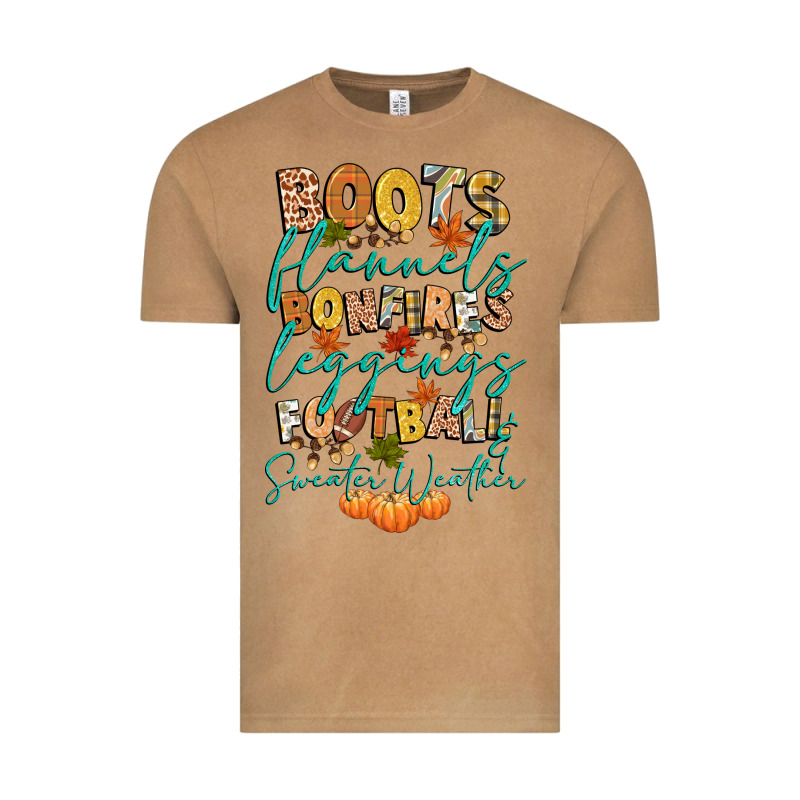 Boots Flannels Bonfires Football Vintage Tee by CowGirlArtShop | Teevron
