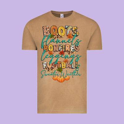 Boots Flannels Bonfires Football Vintage Tee Designed By Cowgirlartshop