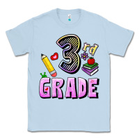 Dusty Blue Third Grade Classic Tee - RanaPortraitStore