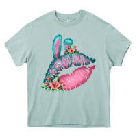 Arona Eared Turquoise Pink Easter Lips Heavy Core Tee - Bettercallsaul