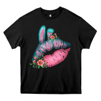 Black Eared Turquoise Pink Easter Lips Heavy Core Tee - Bettercallsaul