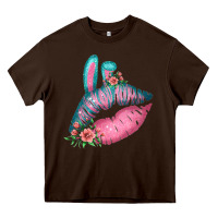 Eared Turquoise Pink Easter Lips Heavy Core Tee | Teevron