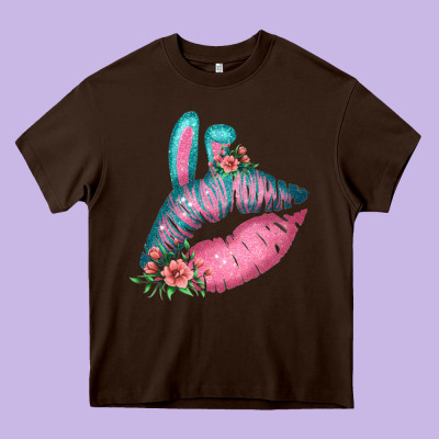 Eared Turquoise Pink Easter Lips Heavy Core Tee Designed By Bettercallsaul