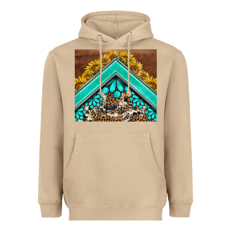Western  Sunflower Turquise Gemstone  Tumbler Heavyweight Hoodie by BarkalooDesign | Teevron