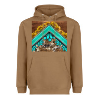 Toasted Coconut western  sunflower turquise gemstone  tumbler Heavyweight Hoodie - BarkalooDesign