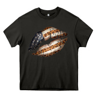 Asphalt Vintage American Flag With Leopard Pattern Heavy Core Tee - Bettercallsaul