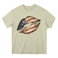 Mossy Vintage American Flag With Leopard Pattern Heavy Core Tee - Bettercallsaul
