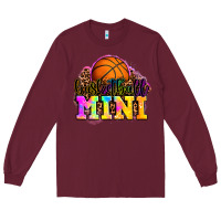 Burgundy basketball mini Long Sleeve Tee - OliviaCreatesArt