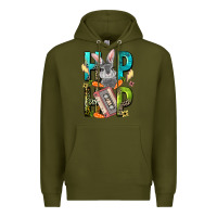 Army Green Western hip hop Bunny Easter Day Premium Hoodie - LillyAllenDesigns