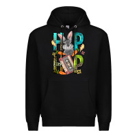 Black Western hip hop Bunny Easter Day Premium Hoodie - LillyAllenDesigns