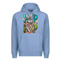 Colony Blue Western hip hop Bunny Easter Day Premium Hoodie - LillyAllenDesigns