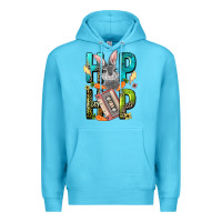 Ocean Blue Western hip hop Bunny Easter Day Premium Hoodie - LillyAllenDesigns