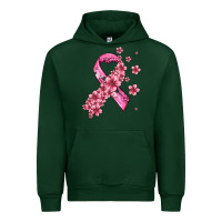 Forest Green pink cancer ribbon Urban Hoodie - AdoDesignShop