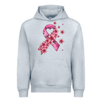 Heather Grey pink cancer ribbon Urban Hoodie - AdoDesignShop