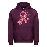 Mauve Wine pink cancer ribbon Urban Hoodie - AdoDesignShop