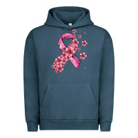 Pigment Midnight Navy pink cancer ribbon Urban Hoodie - AdoDesignShop