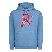 Pigment Pebble Blue pink cancer ribbon Urban Hoodie - AdoDesignShop