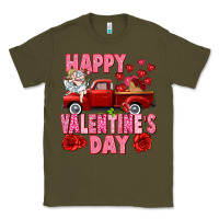Army Green Happy Valentine's day red truck Classic Tee - HowdyJamesFarm