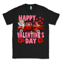 Black Happy Valentine's day red truck Classic Tee - HowdyJamesFarm