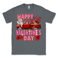 Charcoal Heather Happy Valentine's day red truck Classic Tee - HowdyJamesFarm