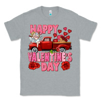 Heather Grey Happy Valentine's day red truck Classic Tee - HowdyJamesFarm