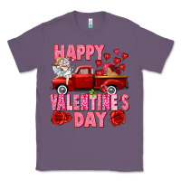 Lavender Happy Valentine's day red truck Classic Tee - HowdyJamesFarm