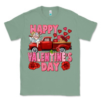 Sage Happy Valentine's day red truck Classic Tee - HowdyJamesFarm