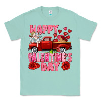 Seafoam Happy Valentine's day red truck Classic Tee - HowdyJamesFarm