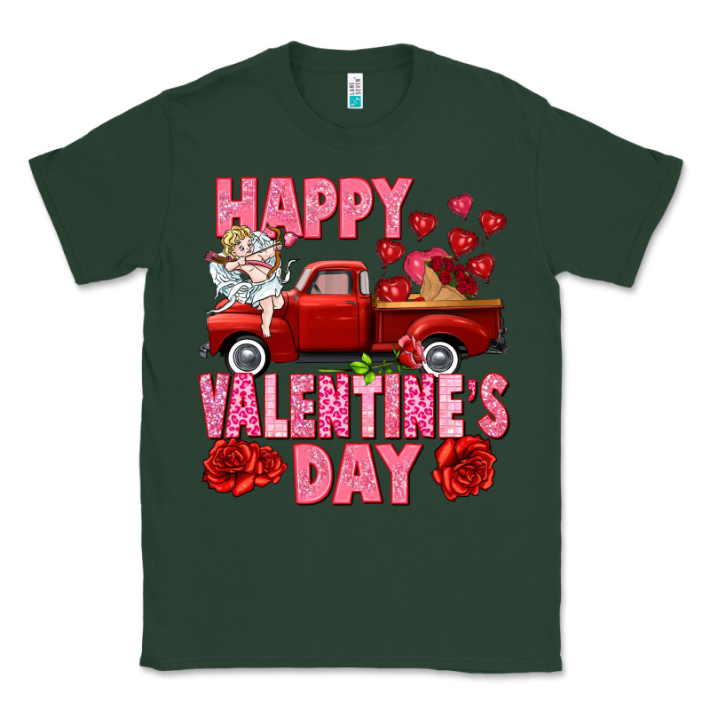 Happy Valentine's Day Red Truck Classic Tee by HowdyJamesFarm | Teevron