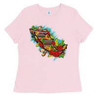 Bubblegum Pink Mexico Map with Leopard and Sunflowers Ladies Tee - texasbilliewilder