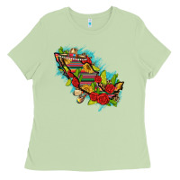 Matcha Mexico Map with Leopard and Sunflowers Ladies Tee - texasbilliewilder