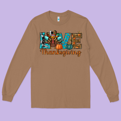 Love Thanksgivings Turkey Long Sleeve Tee Designed By Ranaportraitstore