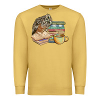 Antique Gold owl and books Premium Sweatshirt - BarkalooDesign