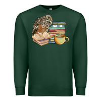 Sports Green owl and books Premium Sweatshirt - BarkalooDesign