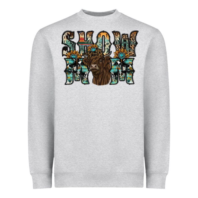 Show Mom Highland Cow Heavyweight Sweatshirt by SublimationCraftShop | Teevron