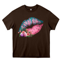 Chocolate Brown Eared Turquoise Pink Easter Lips Heavy Core Tee - Bettercallsaul
